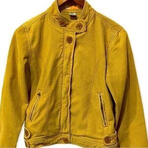 Tulle Yellow Corduroy Cropped Trucker Jacket